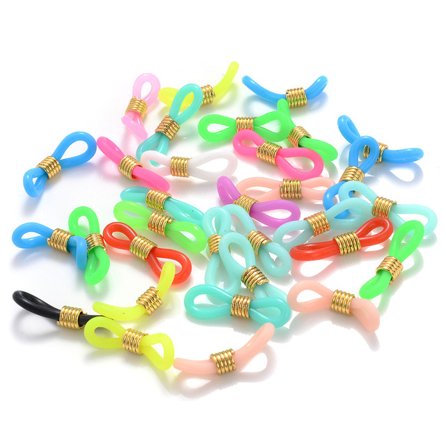 diy anti-slip silicone ring for glasses, eyeglass chain, mask lanyard accessory, metal spring, jelly-colored eco-friendly eyeglass buckle details Picture