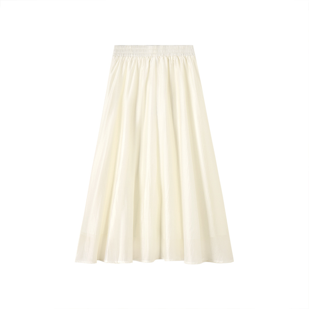 【 Shengdu 】 Clearance Sale Special Price: Light and elegant, Tencel flowing, high-waisted design, mid-length A-line skirt Item Picture