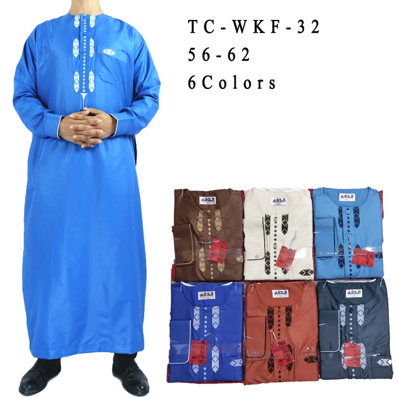 Wkf-32 Morocco pure color embroidered robe source on Amazon Ebay cross-border wholesale platform full figure