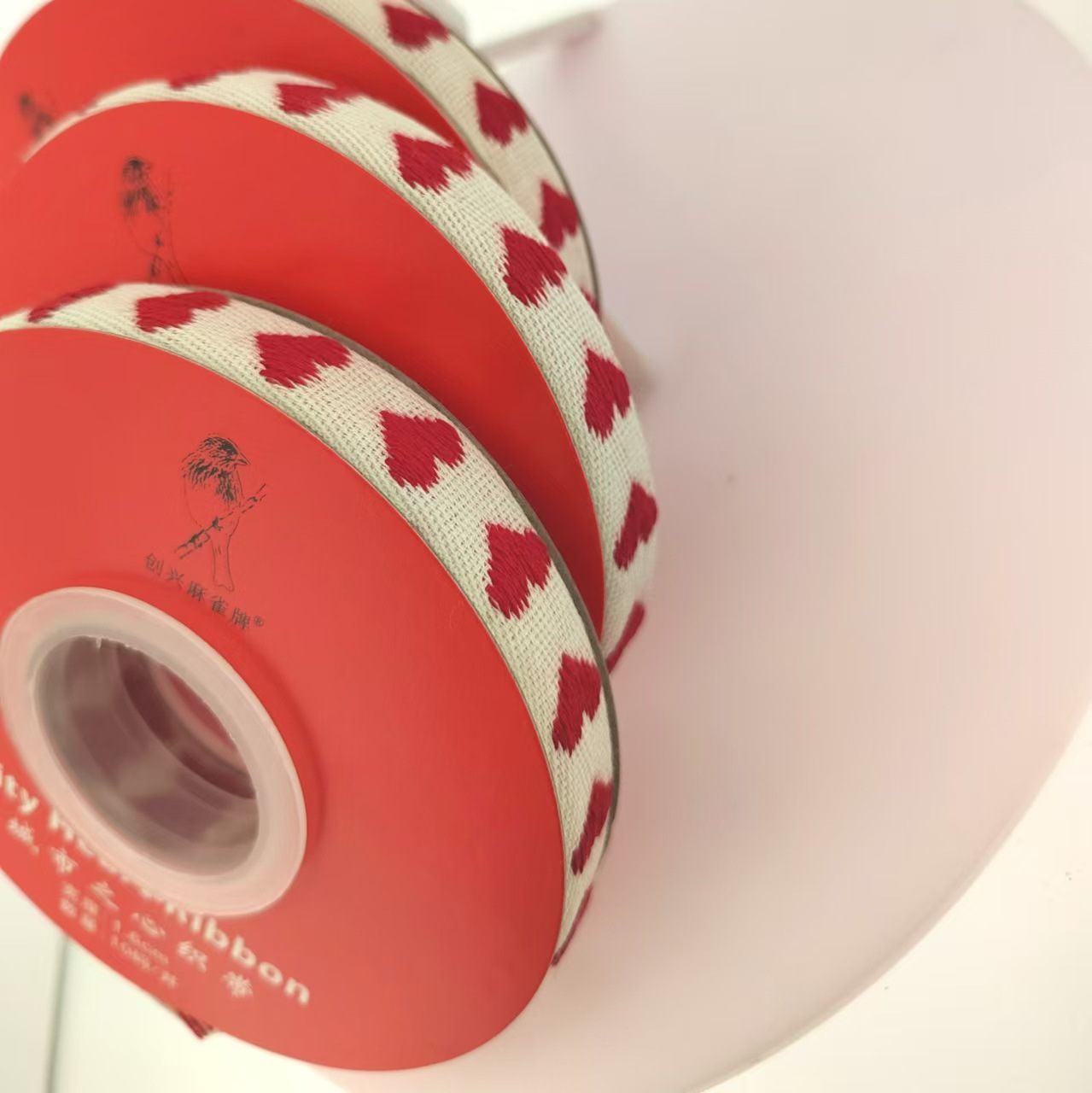 官方正品销售城市之心43号正红色 爱心织带 网红织带 DIY喜庆款式