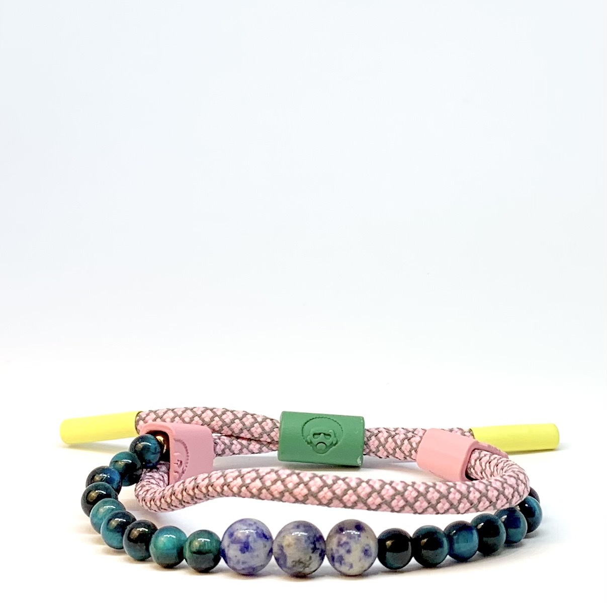 厂家直销欧美时尚潮流个性圆珠手链粉色编织带街拍简约手镯手环