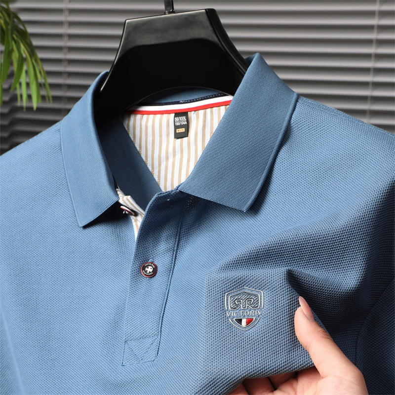 2024 Summer Fashion Men's lapel pullover short-sleeved shirt, light business men's POLO shirt, pure cotton Application Scenario