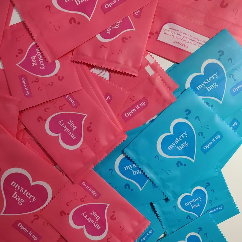 现货爱心盲袋空袋子英文神秘包拆啦它微小玩具全规格包装小袋子