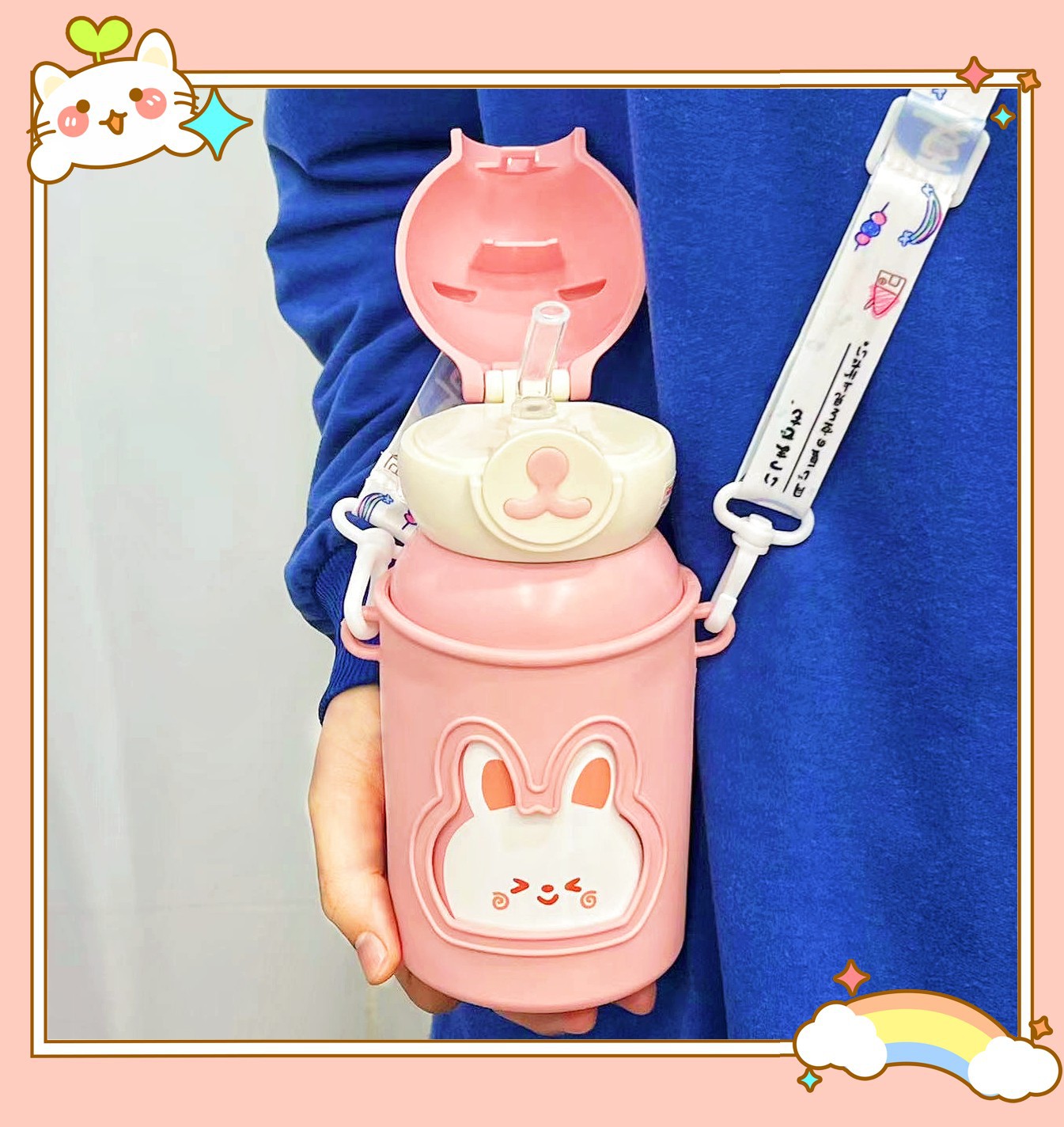 Acero inoxidable 316 niños thermal cup estudiante pareja thermal cup cute super moe Specification image