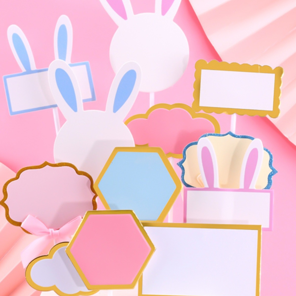 网红云朵可写字插卡生日蛋糕装饰插牌摆件配件插件插旗空白卡片细节图