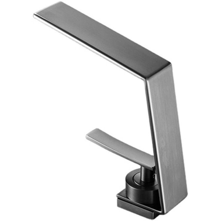 Gun Gray Creative Basin Hot And Cold Water Faucet Brass Minimal Wash Basin Waterfall Bathroom Household Wash Basin Item Picture