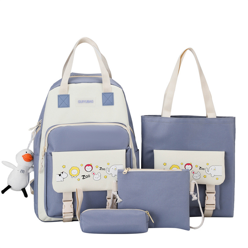 New multi-piece schoolbag sets, color-matched bags for primary school students, backpacks for middle school students, and school children's backpacks - one-piece consignment Item Picture