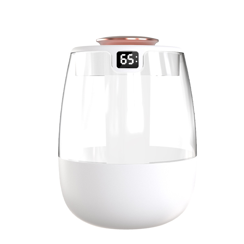 新款2L双喷加湿器usb大容量家用静音卧室办公室小夜灯数显加湿器白底实物图