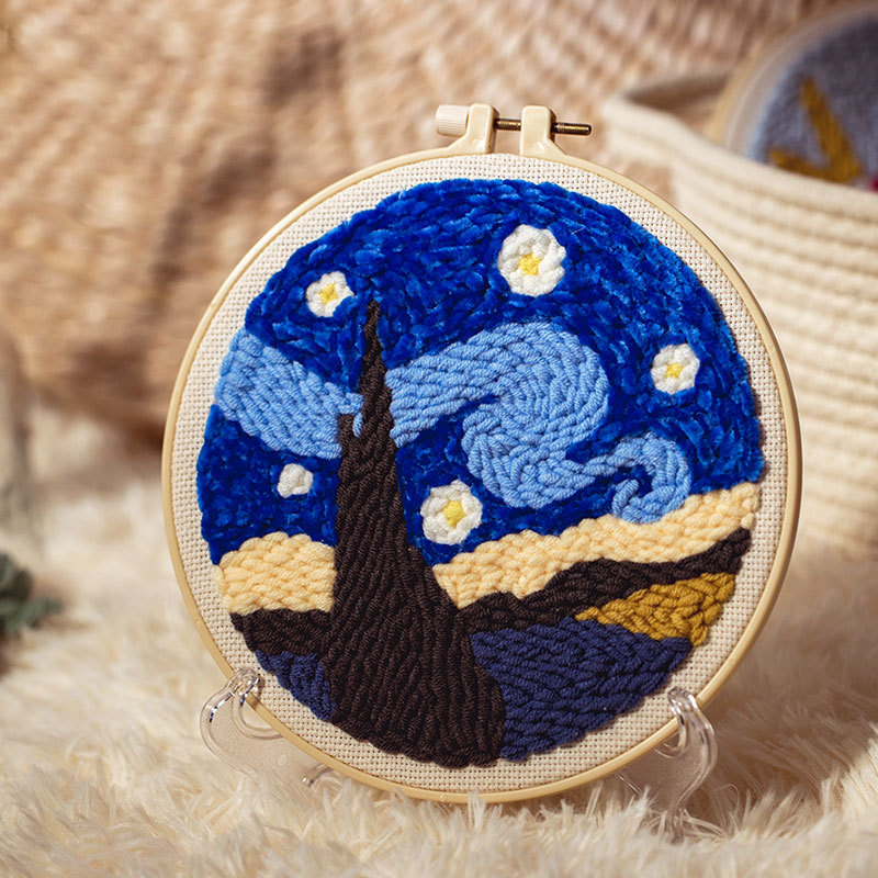 22*22*5 Russian Poke Poke Music hand-poke embroider DIY material kit embroidery tool set wool drawing poke poke embroider Application Scenario