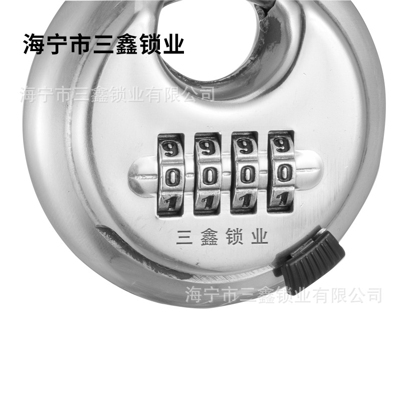 Stainless steel password round disc lock, outdoor waterproof ingot padlock, storage warehouse, garage, truck box, round disc combination lock details Picture