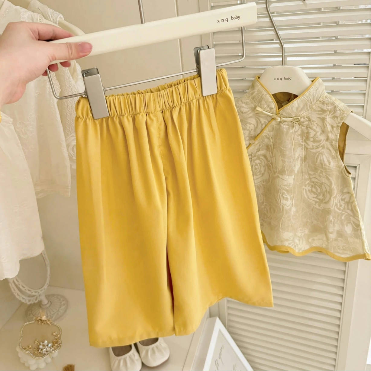 Summer Chinese Style Set for Girls of National Trend 25 New Designs Jacquard Hanfu Girls' Treasure New Chinese Style Button-up Two-piece set Specification image