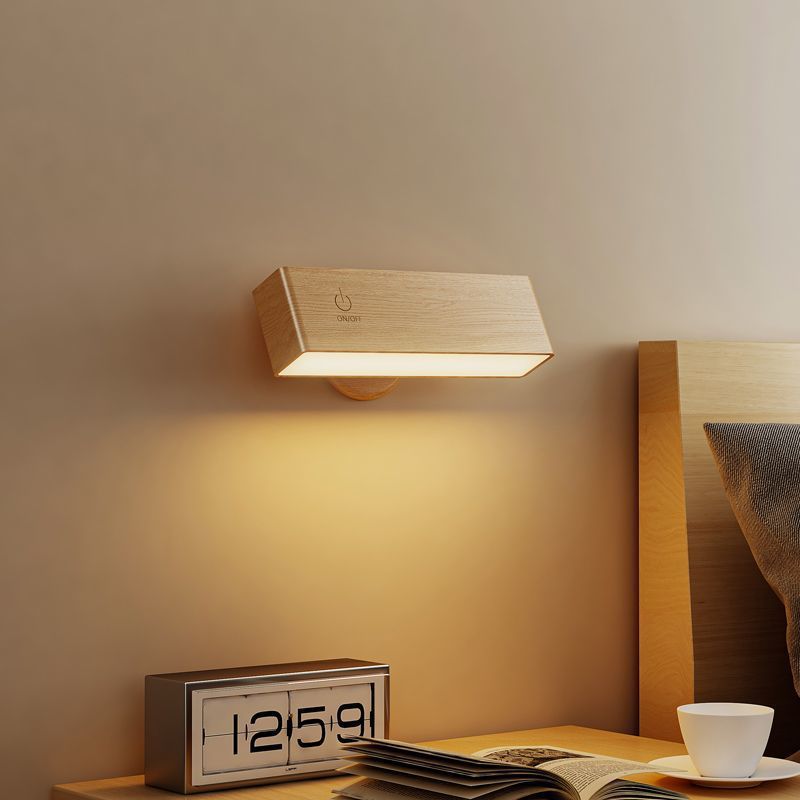 Creative bedside night light, rechargeable bedroom sleep lamp, plug and charge dual-purpose, plug-in atmosphere, diy wooden table lamp full figure