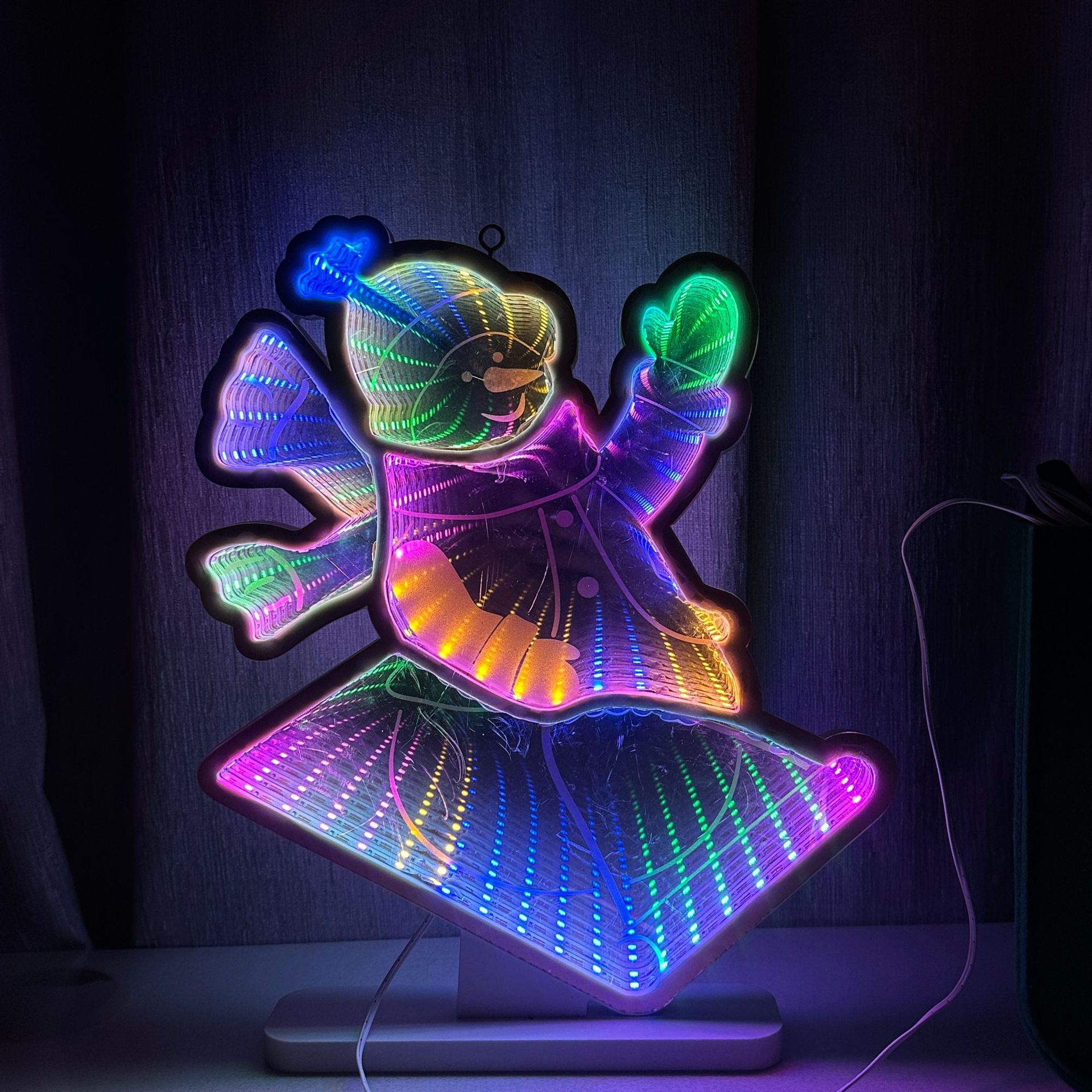 Cross-border foreign trade led neon light snowman Christmas mirror bar Amazon temu hot-selling atmosphere decorative color lights Application Scenario