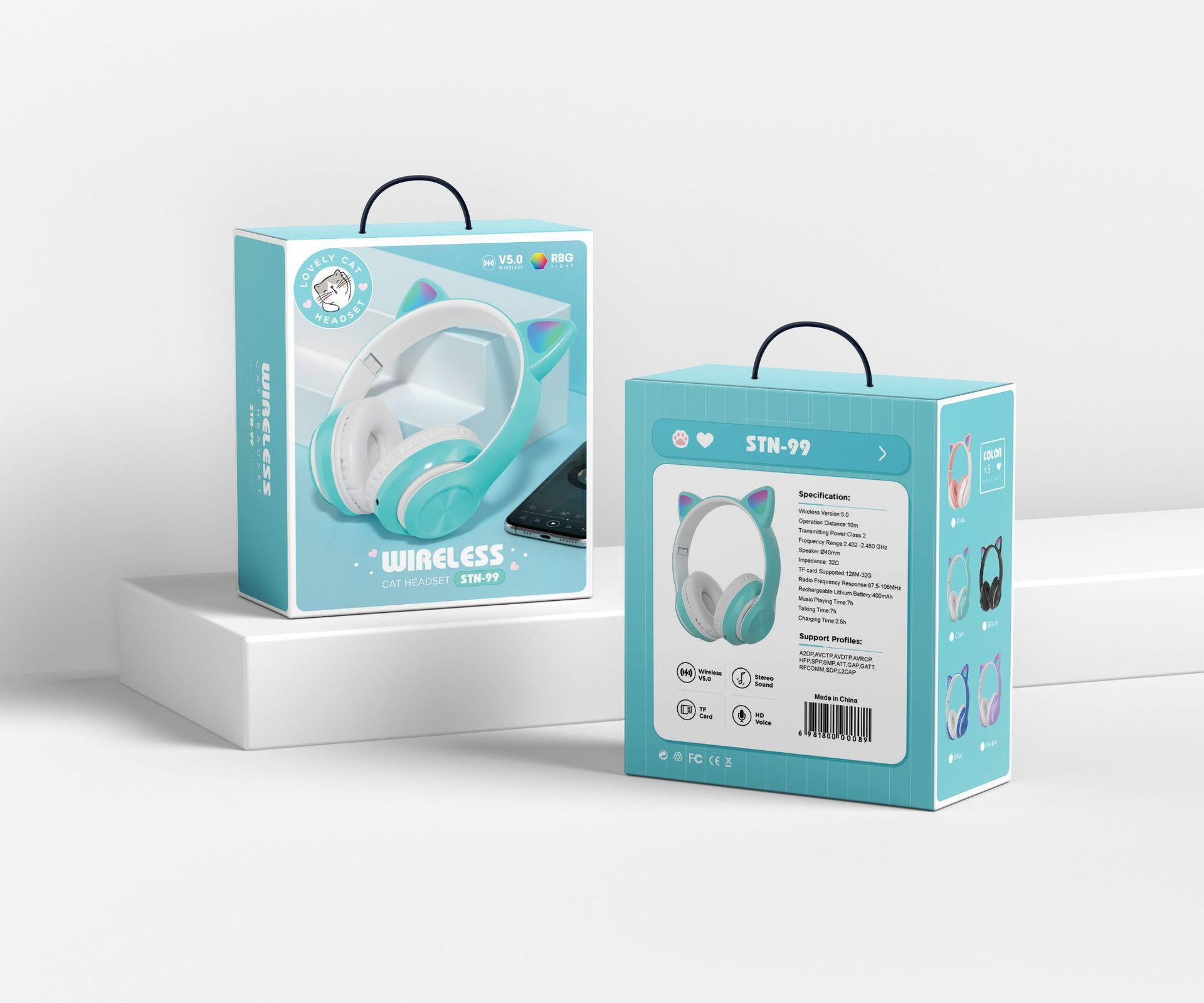 Fabricante nuevo STN99 headwear glow bluetooth auriculares estudiantes lindo gato auriculares inalámbricos al por mayor Specification image