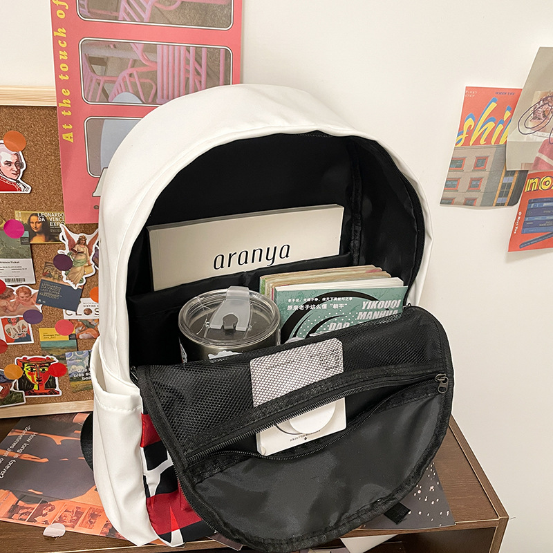 Personality Instagram Graffiti Student Backpack Female Japanese Cute Preppy School Bag Letter Korean Version Of Everything Backpack Specification drawing