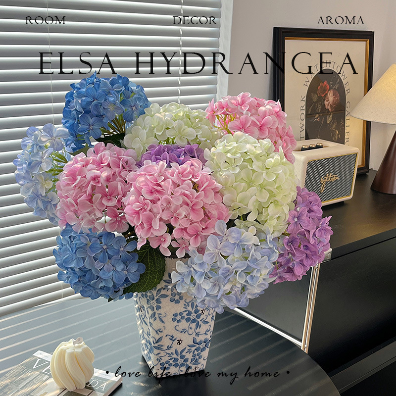 3D printing of 72 pieces of Elsa hydrangea simulation flowers, artificial flowers, flower arrangements, wedding flower materials and decoration factory wholesale Specification image