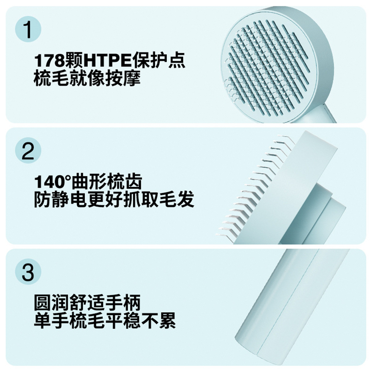 Pet combs, stainless steel needle combs for removing floating hair from cats, dog combs, brushes, hair removers, pet supplies for removing floating hair details Picture