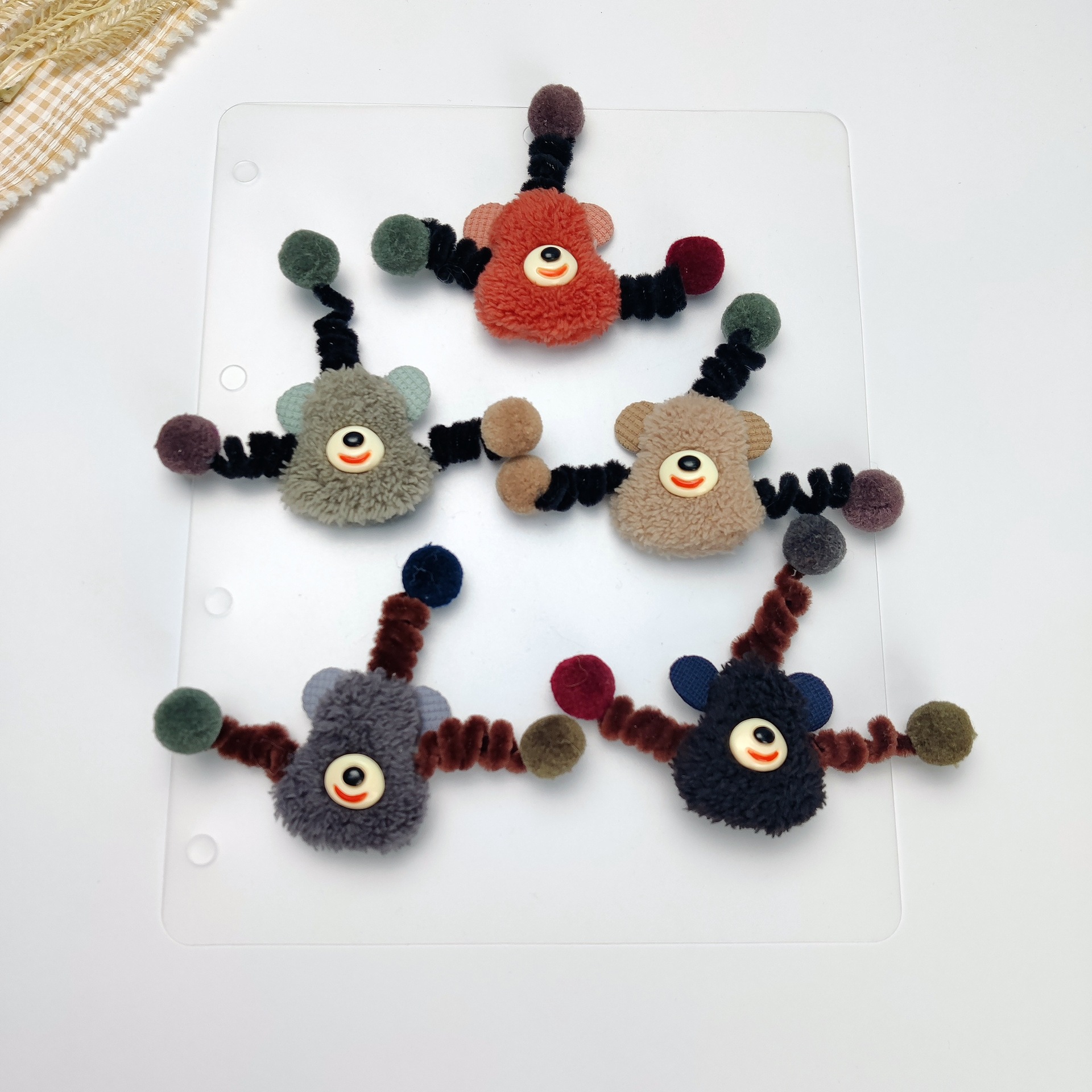 搞怪扭扭棒diy毛球发夹饰品配件小怪兽毛绒眼睛儿童服装卡通辅料详情12
