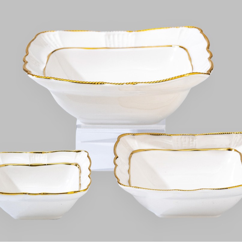 Wholesale of light luxury ceramic tableware sets, high-end gold-plated plates with gold edges details Picture