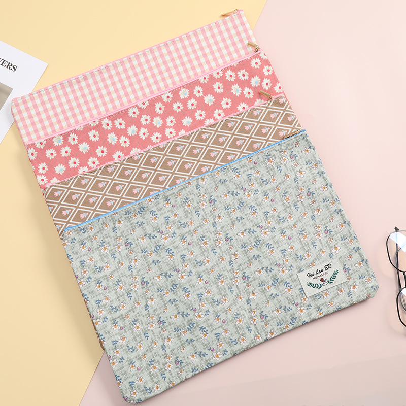 Factory direct supply of office supplies, grid zipper file bags, hand-held document bags, wholesale student stationery, file bags Application Scenario
