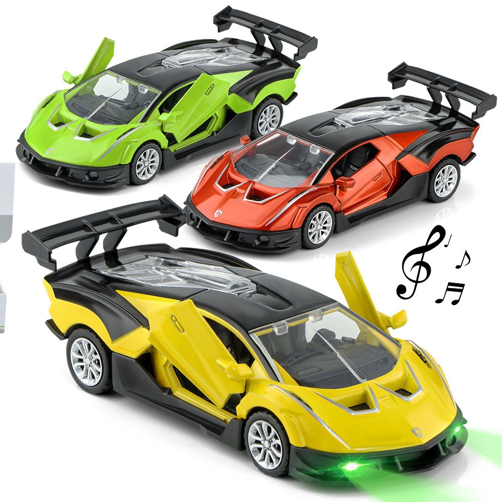 1:32 Alloy Car Multiple Models Open Scissor Door Return Light Music Boy Car Collection Gift