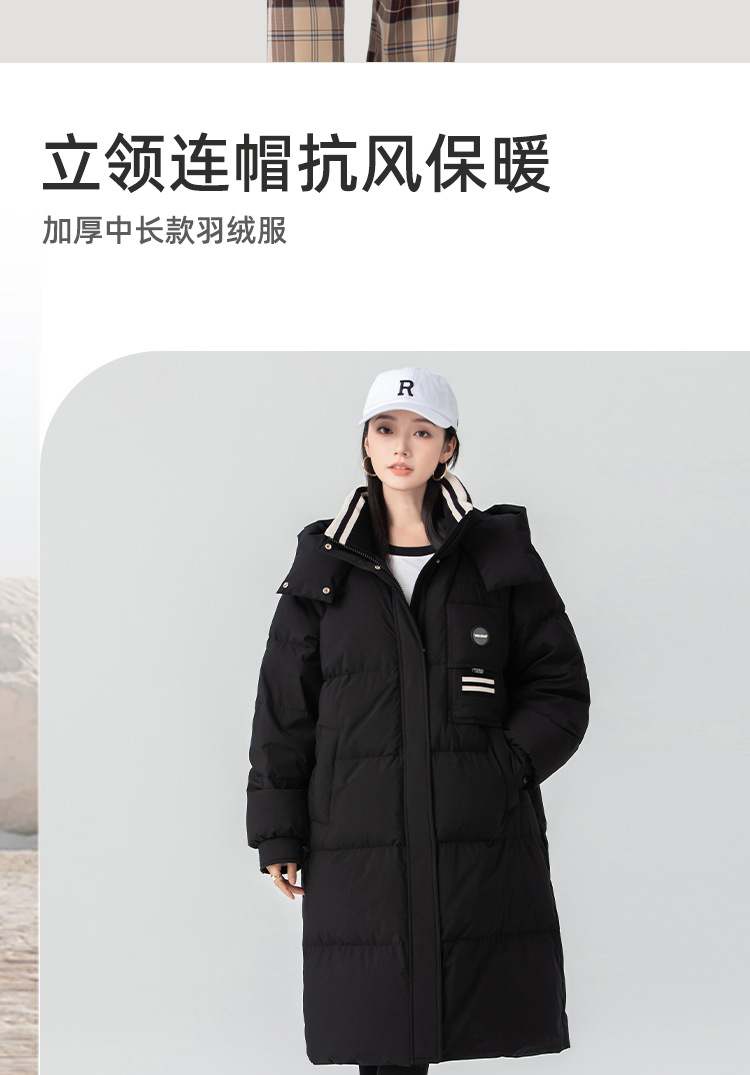 2025冬季新款中长款韩版鸭绒羽绒服宽松厚棉服外套休闲百搭面包服详情2