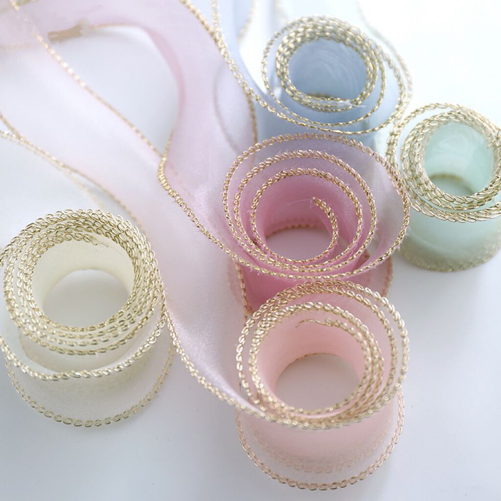 Manufacturers Wholesale Fishtail Yarn Ribbon Flower Baking Packaging Edge Bouquet Cake Ribbon Bow Wave Ribbon Item Picture