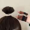 Cross-border simple and versatile high-elasticity anti-slip hair band for women 2025 new style hair tie rubber band for women to tie high ponytail hair details Picture