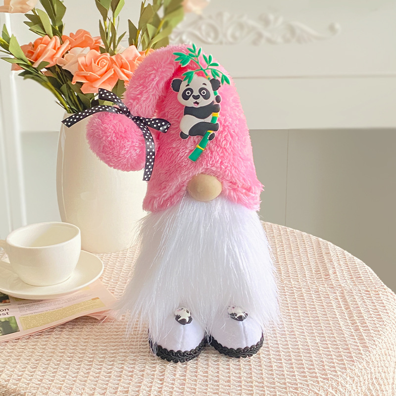 Hong Kong love cross-border faceless old man standing figure decoration cute panda dwarf doll tabletop window decoration Specification drawing