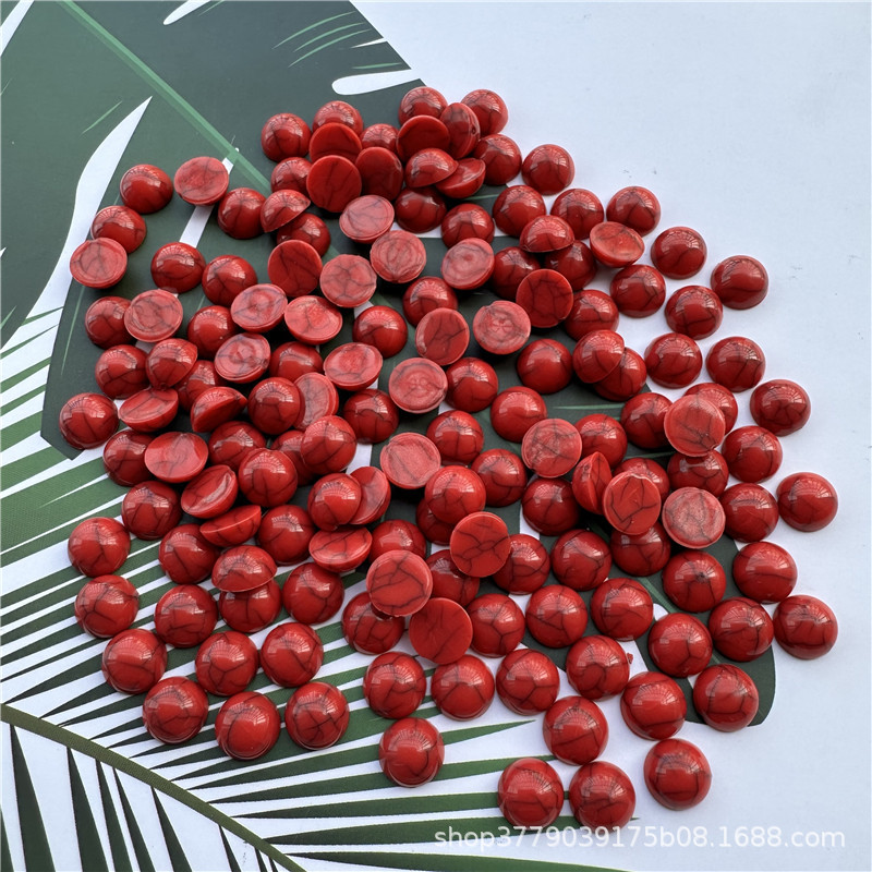 3-30Mm Non-Porous Flat Bottom Semi-Circular Line Red Plastic Ring Surface Patch Loose Beads Diy Handmade Jewelry Accessories Specification drawing