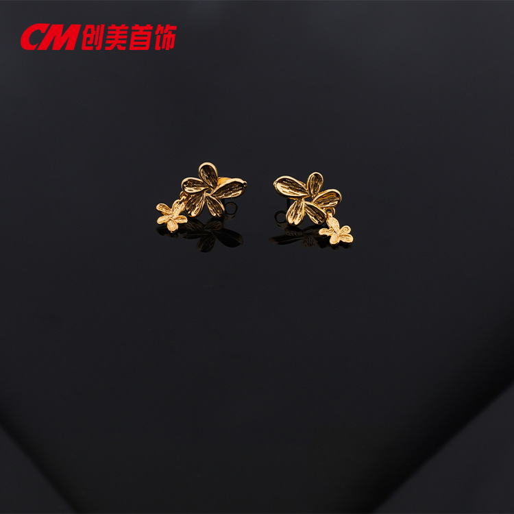 Chuangmei Jewelry long tassel earrings, simple geometric earrings, ear hooks plated with 24K gold, retro and elegant earrings for women details Picture