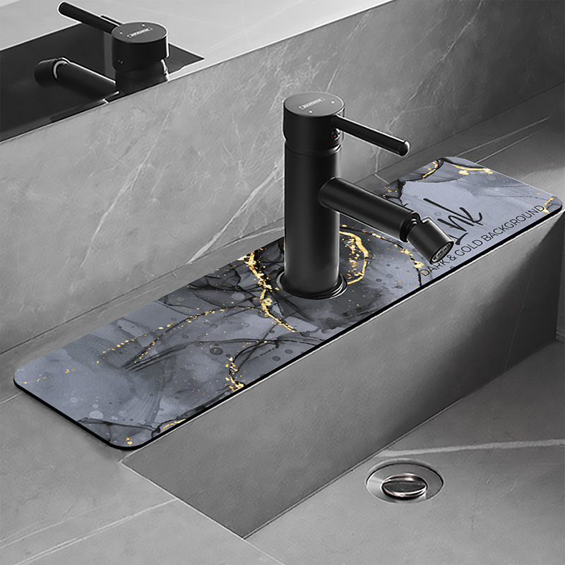 Free delivery diatom mud second generation leather mat faucet absorbent non-slip mat bathroom sink quick dry mat kitchen mat thumbnail