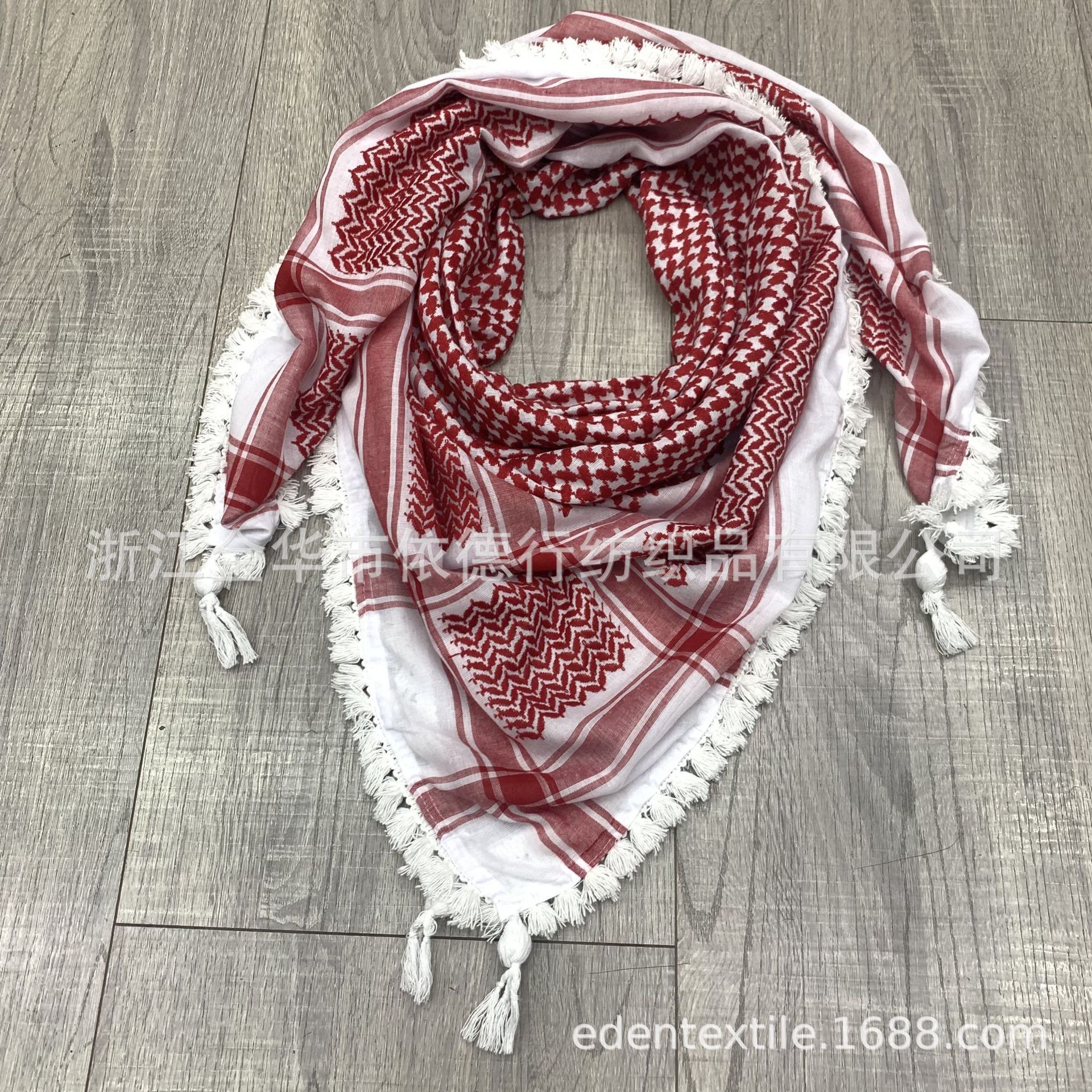 Hot-selling Arab headscarves, Middle East Dubai Muslim men's scarves, jacquard tassel square scarves, cross-border factory direct sales