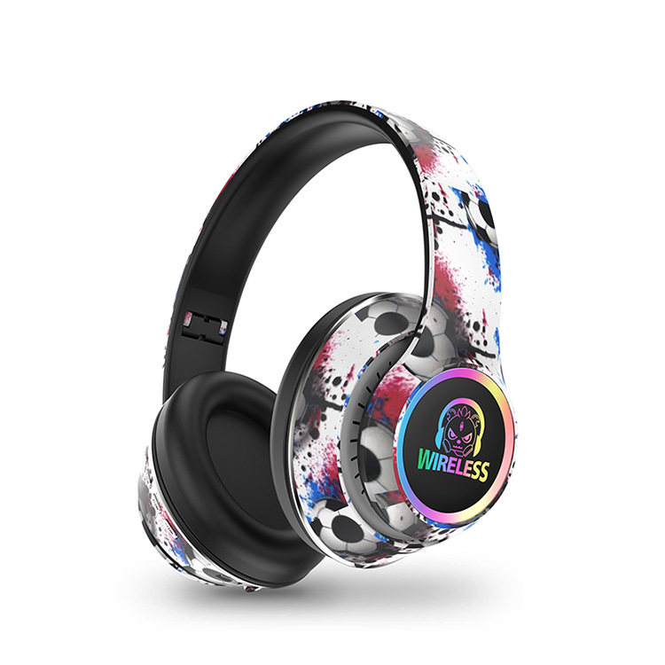 Crossover D92 graffiti craft auriculares bluetooth wireless light 5.0 heavy bass auriculares estéreo bilateral details Picture