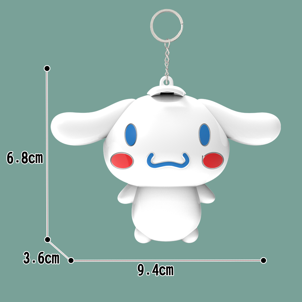 Cute cartoon modeling 3d three-dimensional keychain net red white ear dog string Jade precious dog bag pencil case pendant Item Picture