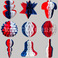 跨境智利商超外贸红蓝白纸制品装饰异形蜂窝球纸扇花纸拉花装饰图