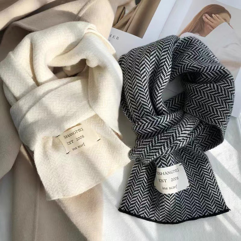 Korean Version Of The New Winter Knitted Scarf Female Warm Thick Solid Color Scarf Student Bib Wholesale Manufacturers details Picture
