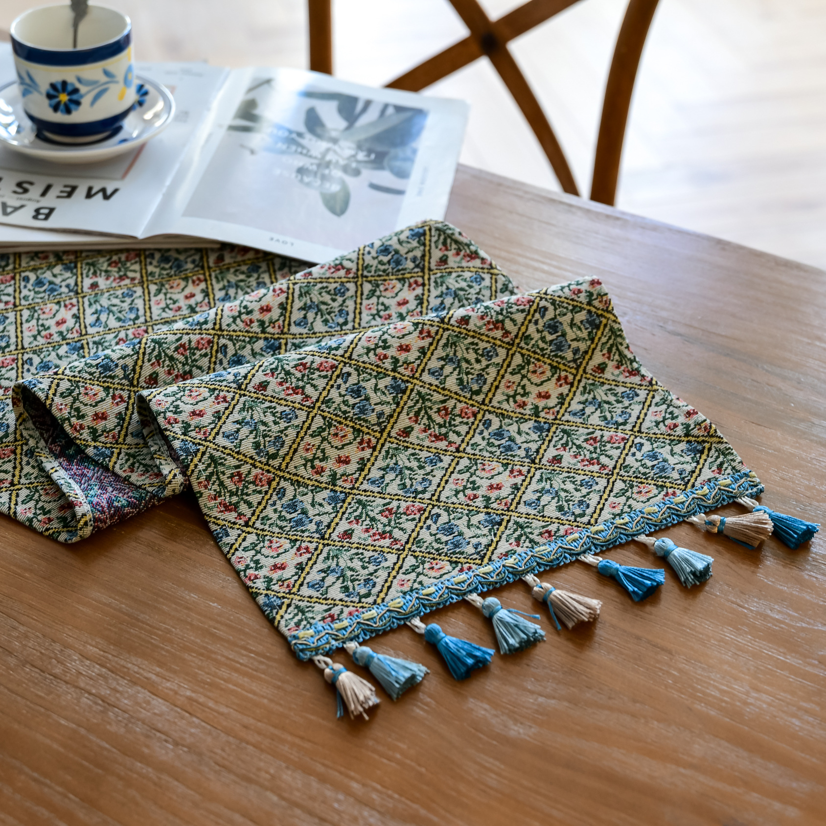 New Bohemian ethnic style heat insulation and anti-scald long strip Suzhou table flag Tea Flag TV cabinet cover wholesale from the manufacturer pic 18