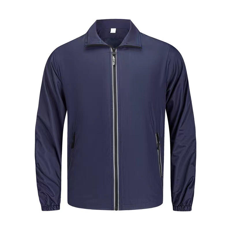 Reflective Strip Zipper Compound Trench Coat Work Coat Lapel Advertising Shirt Printed Logo Group Trench Coat Item Picture