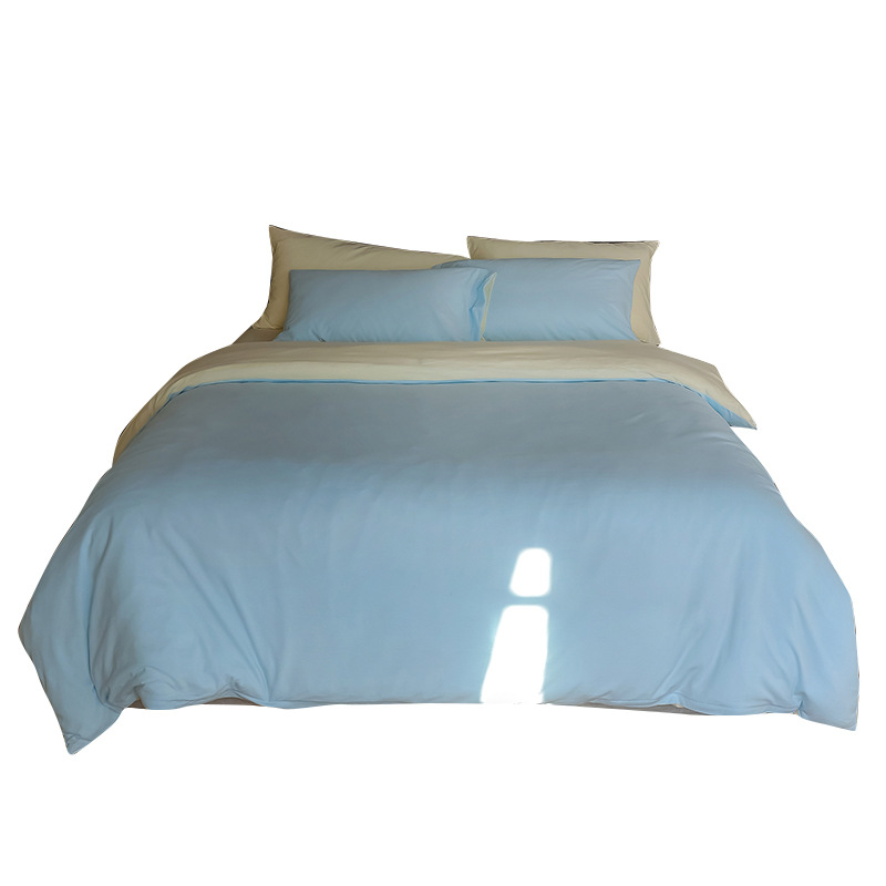 Class A baby-grade super soft knitted cotton pure cotton four-piece set for sleeping naked, Japanese-style Muji pure cotton Tianzhu cotton solid color quality product Item Picture