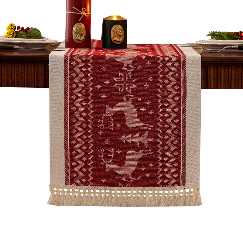 Koyuki 2024 nuevo estilo nórdico de algodón y lino tabla bandera moderna simple elegante moda creativa a prueba de agua bandera de té tabla de mesa mesa de té sensación de atmósfera tabla de tiras larga Item Picture