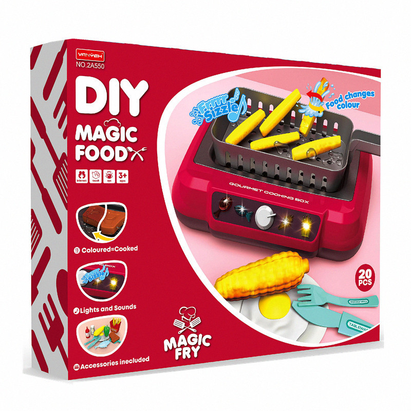 Cross-Border New Children's Multifunctional Induction Cooker With Light Food Change Color Diy Kitchenware Set Toys Specification drawing