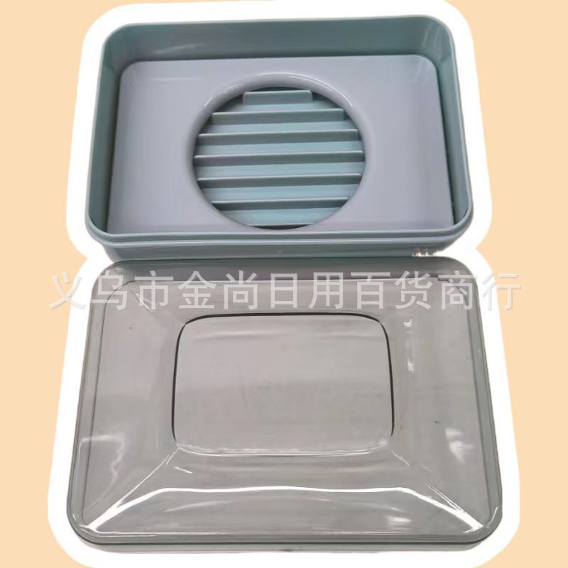 Creative bathroom balcony soap box, flip-top soap box, simple transparent plastic draining box, home dormitory soap box Specification image