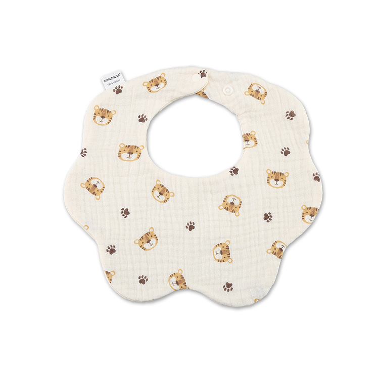 360 Degree 6-Layer Cotton Gauze Baby Bib Baby Bib Cotton Baby Drool Towel Baby Bib details Picture