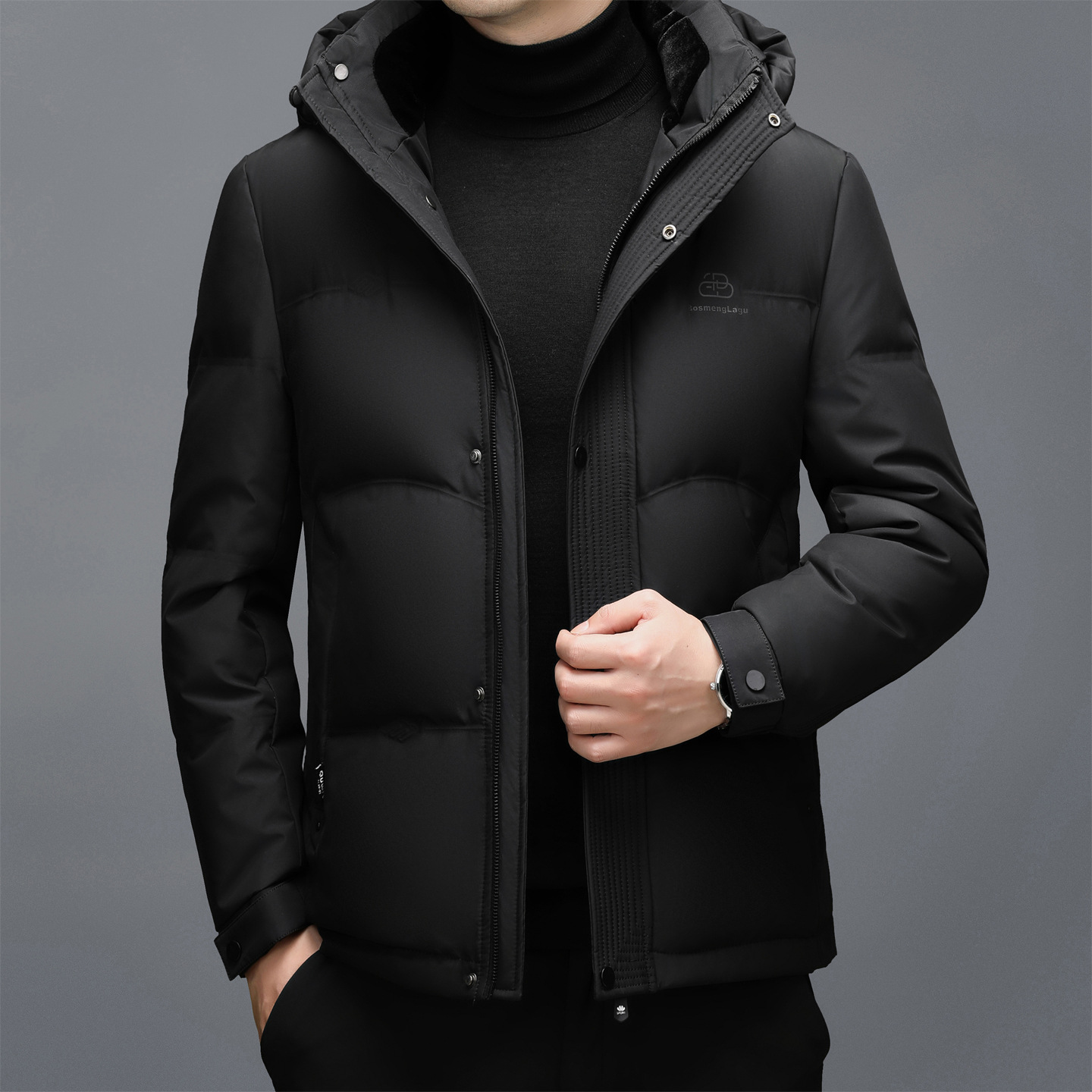 The new hooded down jacket for men in winter is warm and thick. The white duck down casual business jacket for middle-aged dads is trendy Application Scenario