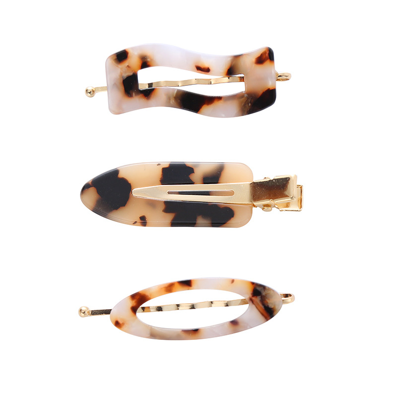 Japan And South Korea Cross Border Hairpin Headwear Acetate Hairpin 3 Sets Of Edge Clip Bangs Clip Girls Simple Traceless Hair Accessories Wholesale Item Picture