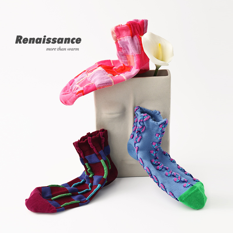 Socks stall a Renaissance original women's socks relief wind summer thin breathable boneless socks gift box combed cotton socks woman Item Picture