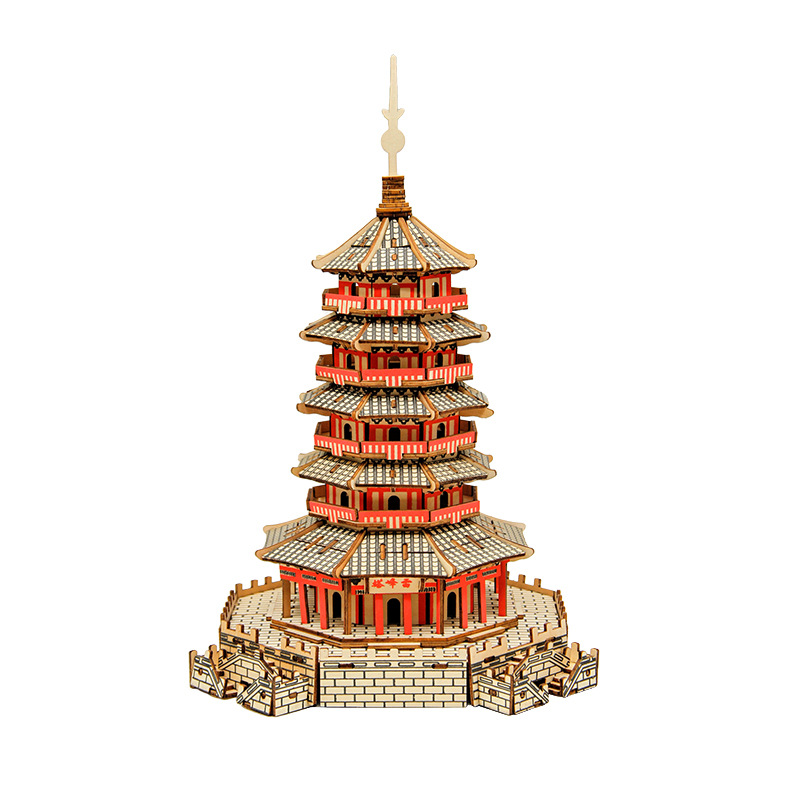 中国世界著名建筑3D立体拼图木制批发成人国潮古风益智玩具摆件详情图5