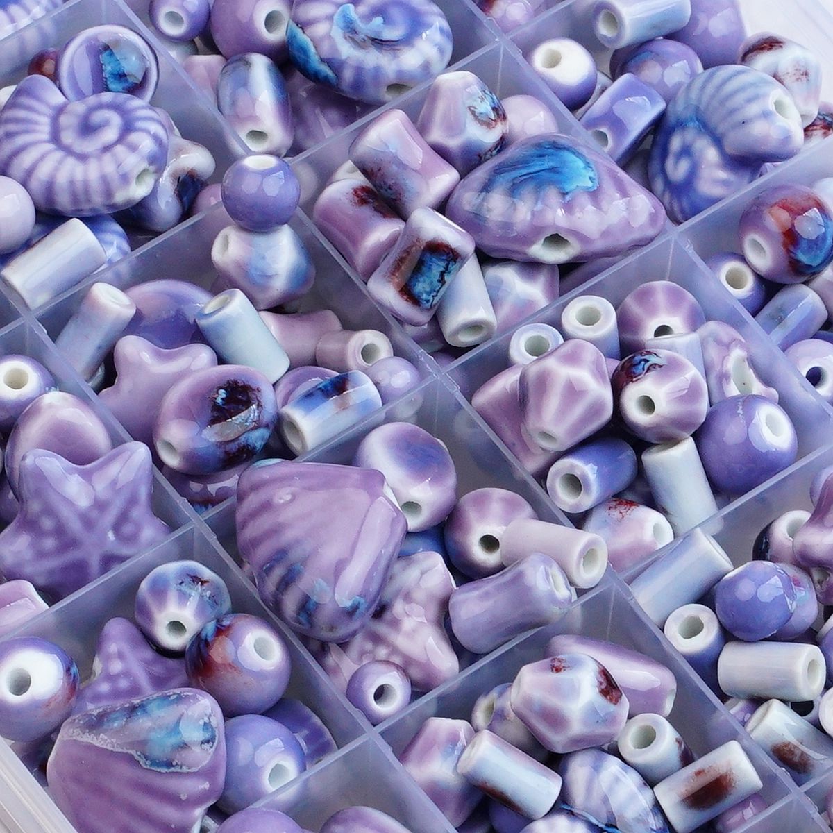 Wholesale of materials for Jingdezhen ocean-style blue ceramic beaded handmade DIY jewelry accessories, loose beaded bracelets and necklaces Specification image