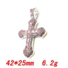 Cross necklace pendant, hip-hop crystal heavy industry diamond-encrusted European and American trendy accessory, high street personality couple necklace details Picture